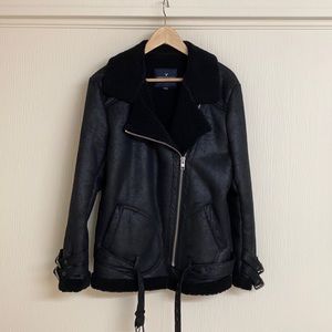 American Eagle Oversized Moto Jacket - Size L